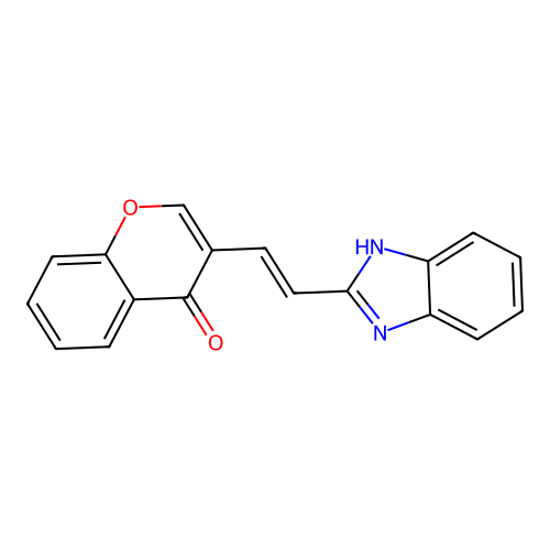 3-[2-(1H-benzimidazol-2-yl)ethenyl]chromen-4-one structure