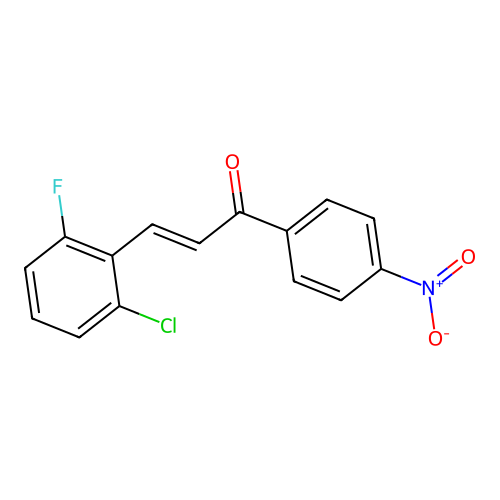 (2E)-3-(2-Chloro-6-fluorophenyl)-1-(4-nitrophenyl)prop-2-en-1-one structure
