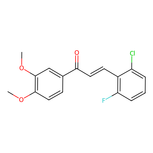 (2E)-3-(2-Chloro-6-fluorophenyl)-1-(3,4-dimethoxyphenyl)prop-2-en-1-one structure