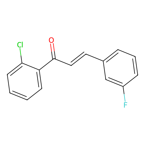 (E)-1-(2-chlorophenyl)-3-(3-fluorophenyl)prop-2-en-1-one structure