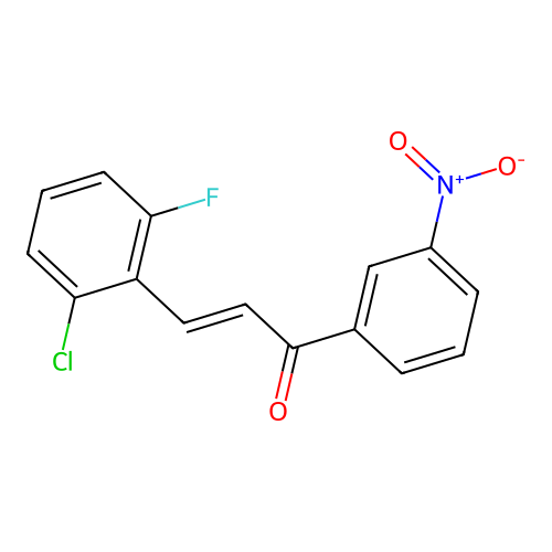 (2E)-3-(2-Chloro-6-fluorophenyl)-1-(3-nitrophenyl)prop-2-en-1-one structure
