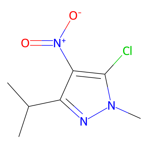 5-Chloro-1-methyl-4-nitro-3-propan-2-ylpyrazole structure