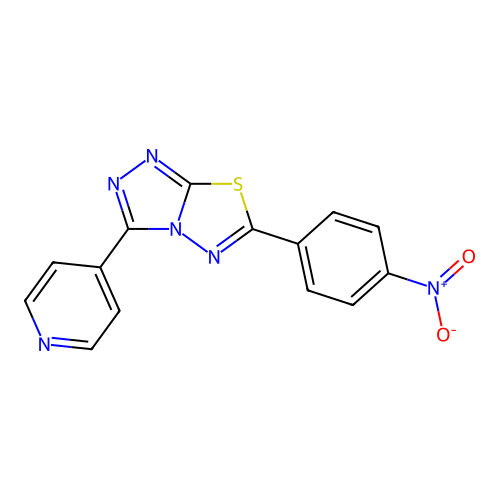 6-(4-Nitrophenyl)-3-(pyridin-4-yl)[1,2,4]triazolo[3,4-b][1,3,4]thiadiazole structure