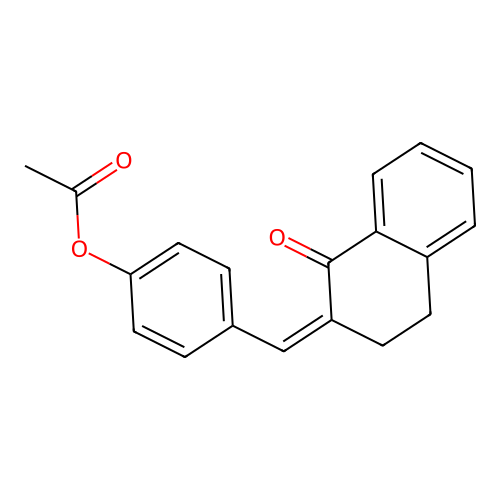 4-[(Z)-(1-oxo-3,4-dihydronaphthalen-2(1H)-ylidene)methyl]phenyl acetate structure