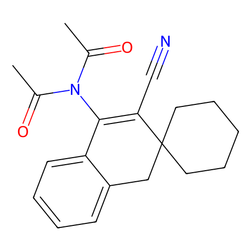 N-acetyl-N-(3'-cyano-1'H-spiro[cyclohexane-1,2'-naphthalen]-4'-yl)acetamide structure
