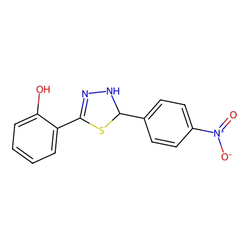 2-[5-(4-Nitrophenyl)-4,5-dihydro-1,3,4-thiadiazol-2-yl]phenol structure
