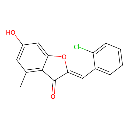 2-[(2-Chlorophenyl)methylene]-6-hydroxy-4-methylbenzo[b]furan-3-one structure