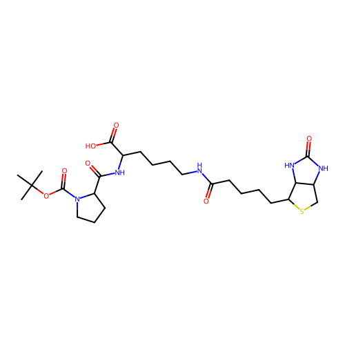 Biocytin-N-(t-boc)-L-proline structure