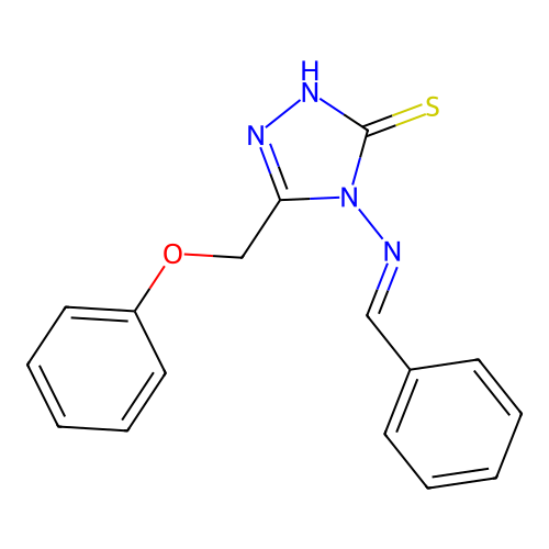 4-(Benzylideneamino)-5-(phenoxymethyl)-4H-1,2,4-triazole-3-thiol structure