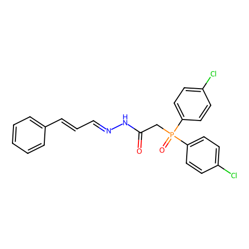 Acetic acid, (bis(4-chlorophenyl)phosphinyl)-(3-phenyl-2-propenylidene)hydrazide structure