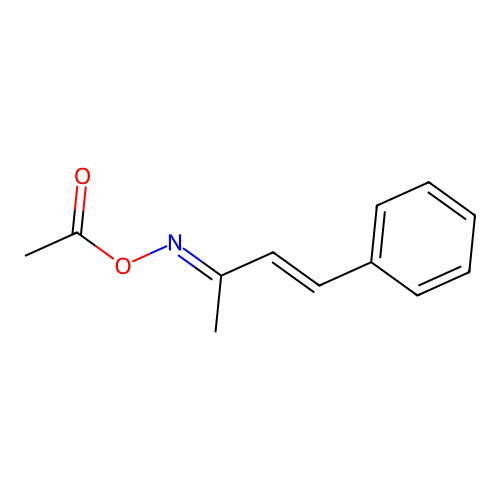 (2E,3E)-4-phenylbut-3-en-2-one O-acetyl oxime structure