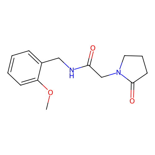 N-[(2-methoxyphenyl)methyl]-2-(2-oxopyrrolidin-1-yl)acetamide structure