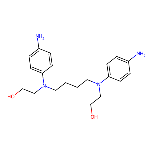 2-[4-amino-N-[4-[4-amino-N-(2-hydroxyethyl)anilino]butyl]anilino]ethanol structure