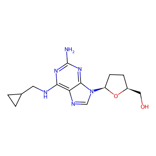 [(2S,5R)-5-[2-amino-6-(cyclopropylmethylamino)purin-9-yl]oxolan-2-yl]methanol structure