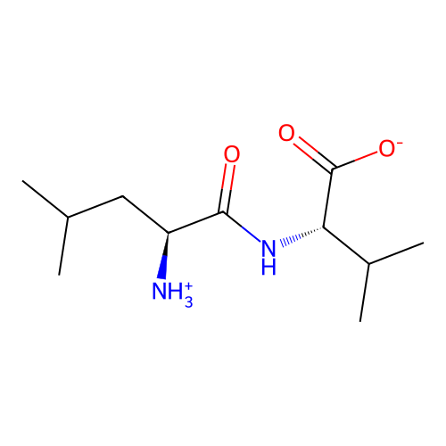 (2S)-2-[[(2S)-2-azaniumyl-4-methylpentanoyl]amino]-3-methylbutanoate structure