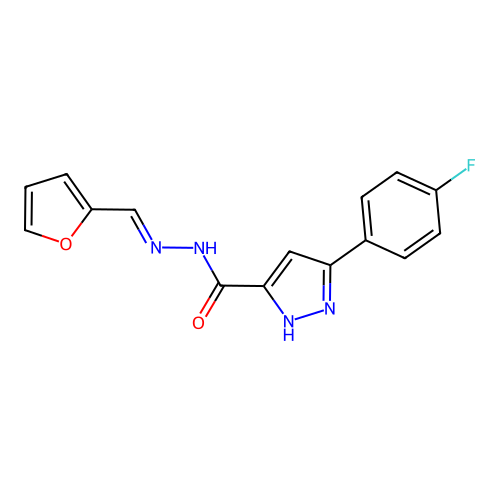3-(4-Fluorophenyl)-N'-(2-furylmethylene)-1H-pyrazole-5-carbohydrazide structure