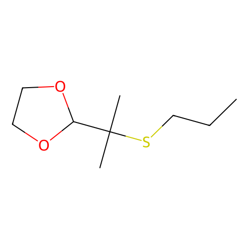 2-(2-Propylsulfanylpropan-2-yl)-1,3-dioxolane structure