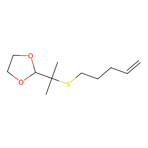 2-(2-Pent-4-enylsulfanylpropan-2-yl)-1,3-dioxolane structure