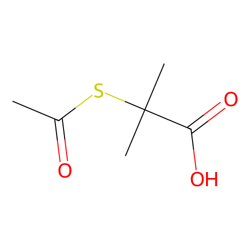 2-Acetylthio-2-methylpropanoic acid structure