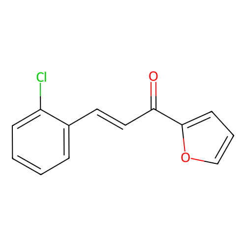 (2E)-3-(2-Chlorophenyl)-1-(furan-2-yl)prop-2-en-1-one structure