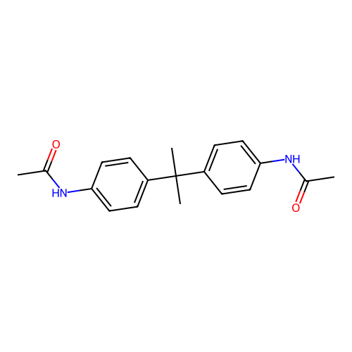 N,N'-(2,2-propanediyldi-4,1-phenylene)diacetamide structure