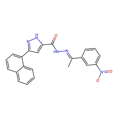 3-(1-Naphthyl)-N'-[(E)-1-(3-nitrophenyl)ethylidene]-1H-pyrazole-5-carbohydrazide structure