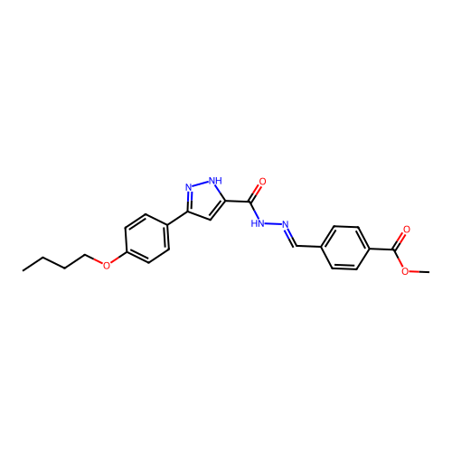 ME 4-(2-((3-(4-Butoxyphenyl)-1H-pyrazol-5-YL)carbonyl)carbohydrazonoyl)benzoate structure