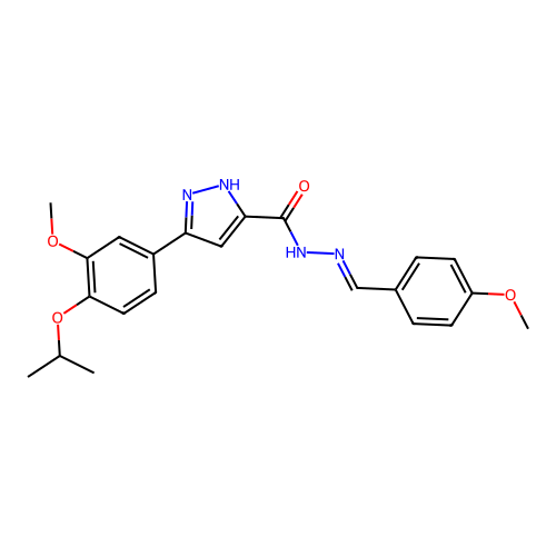 3-(4-Isopropoxy-3-meo-PH)-N'-(4-methoxybenzylidene)-1H-pyrazole-5-carbohydrazide structure
