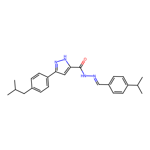 3-(4-Isobutylphenyl)-N'-(4-isopropylbenzylidene)-1H-pyrazole-5-carbohydrazide structure