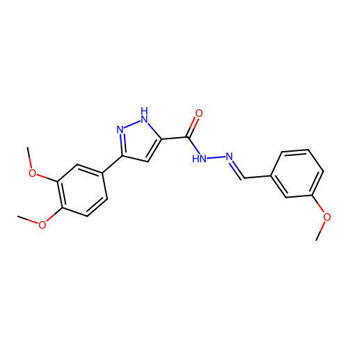 3-(3,4-dimethoxyphenyl)-N'-(3-methoxybenzylidene)-1H-pyrazole-5-carbohydrazide structure
