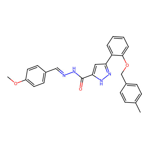 N'-(4-Meo-benzylidene)3-(2-((4-methylbenzyl)oxy)PH)-1H-pyrazole-5-carbohydrazide structure
