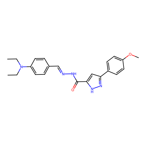 (E)-N'-(4-(diethylamino)benzylidene)-3-(4-methoxyphenyl)-1H-pyrazole-5-carbohydrazide structure