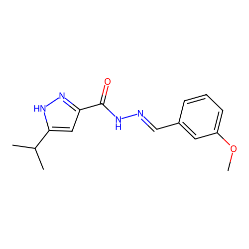 3-Isopropyl-N'-(3-methoxybenzylidene)-1H-pyrazole-5-carbohydrazide structure