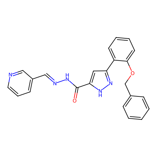 3-(2-(Benzyloxy)phenyl)-N'-(3-pyridinylmethylene)-1H-pyrazole-5-carbohydrazide structure