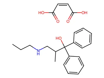 But-2-enedioic acid;2-methyl-1,1-diphenyl-3-(propylamino)propan-1-ol structure
