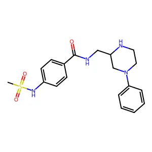 4-((Methylsulfonyl)amino)-N-((4-phenylpiperazin-2-yl)methyl)benzamide structure