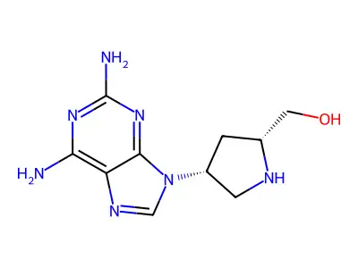 cis-4-(2,6-Diamino-9H-purin-9-yl)-D-prolinol structure