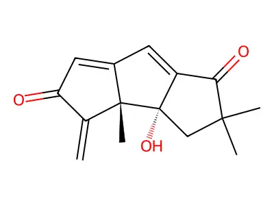 3b-hydroxy-3a,5,5-trimethyl-3-methylidene-4H-cyclopenta[a]pentalene-2,6-dione structure