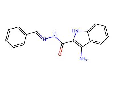 3-amino-N-(benzylideneamino)-1H-indole-2-carboxamide structure