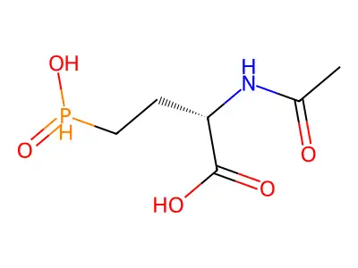 (2S)-2-(Acetylamino)-4-(hydroxyphosphinyl)butanoic acid structure