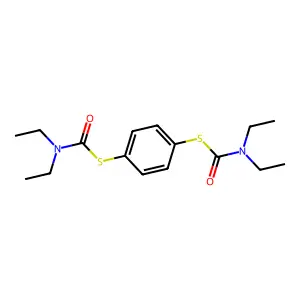 S-[4-(diethylcarbamoylsulfanyl)phenyl] N,N-diethylcarbamothioate structure