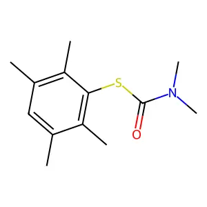 S-(2,3,5,6-tetramethylphenyl) dimethylcarbamothioate structure