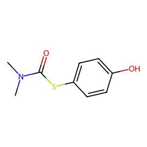 S-(4-hydroxyphenyl) dimethylcarbamothioate structure