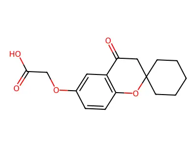 [(4-Oxo-3,4-dihydrospiro[chromene-2,1'-cyclohexan]-6-yl)oxy]acetic acid structure