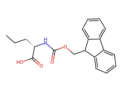 (2R)-2-((((9H-fluoren-9-yl)methoxy)carbonyl)amino)pentanoic acid structure
