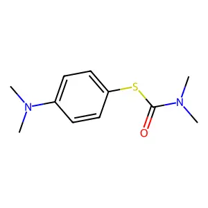 S-[4-(dimethylamino)phenyl] N,N-dimethylcarbamothioate structure