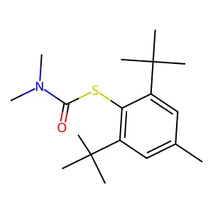 S-(2,6-ditert-butyl-4-methylphenyl) N,N-dimethylcarbamothioate structure