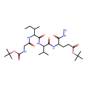 Boc-Gly-DL-xiIle-DL-Val-DL-Glu(OtBu)-NHNH2 structure