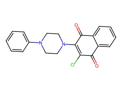 2-Chloro-3-(4-phenyl-1-piperazinyl)naphthoquinone structure
