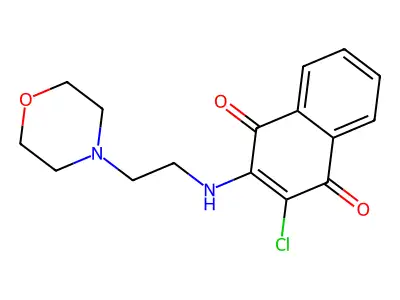 2-Chloro-3-[(2-morpholinoethyl)amino]naphthoquinone structure